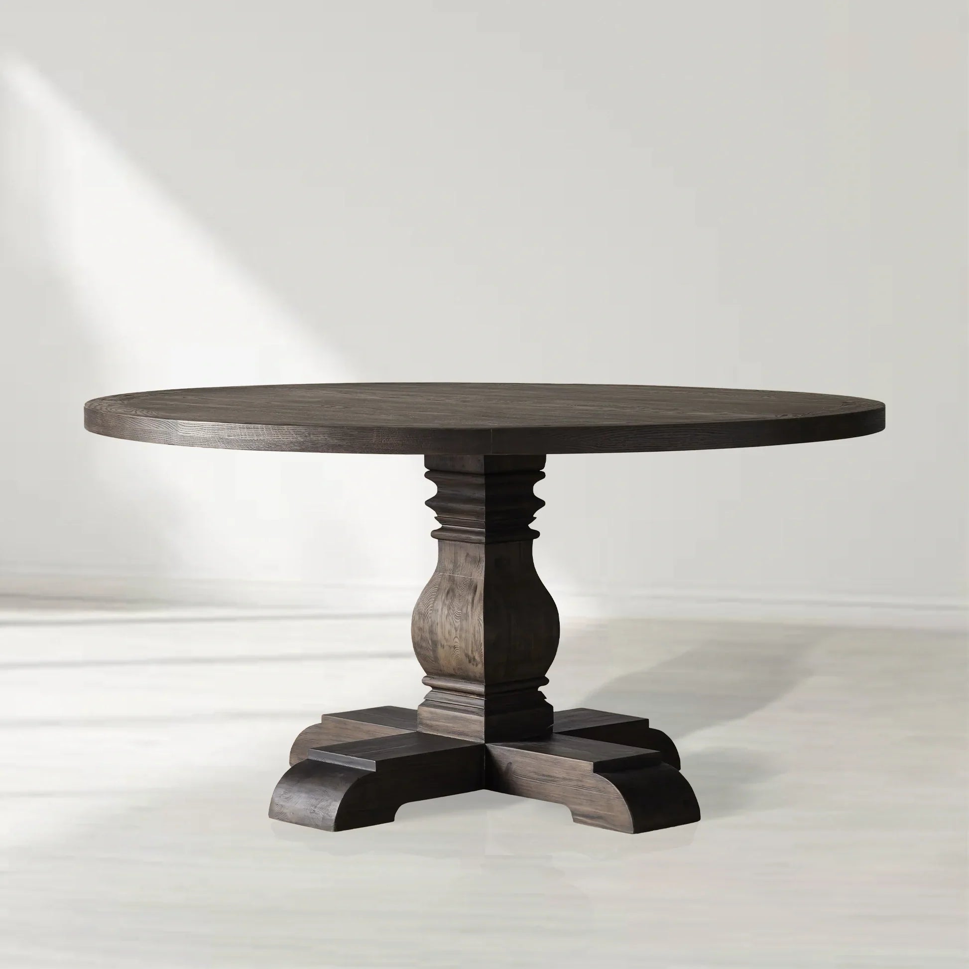 Kensington Round Solid Wood Dining Table Crafted for Classic Dining Spaces