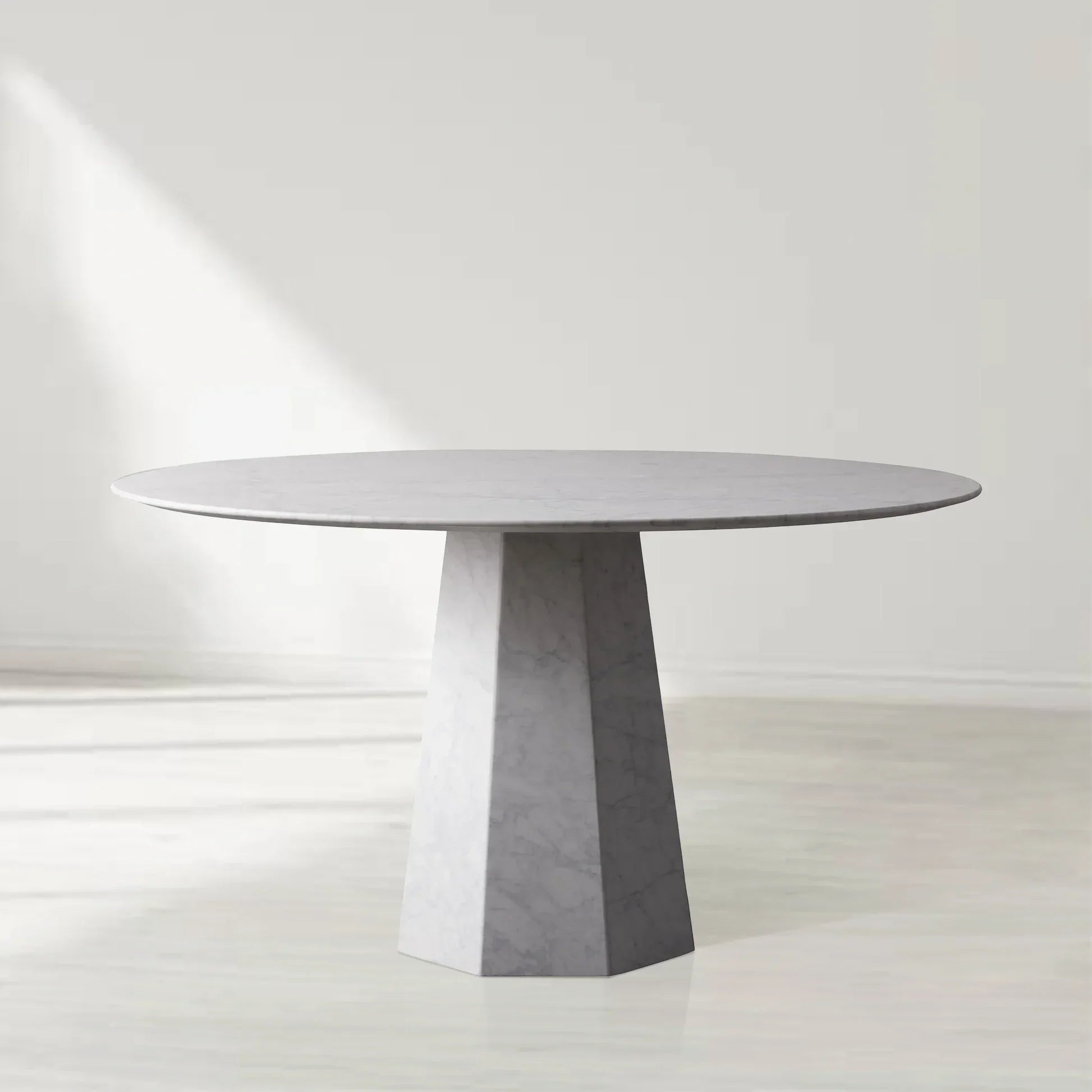 Modena Round Marble Dining Table with Honed Stone Surface
