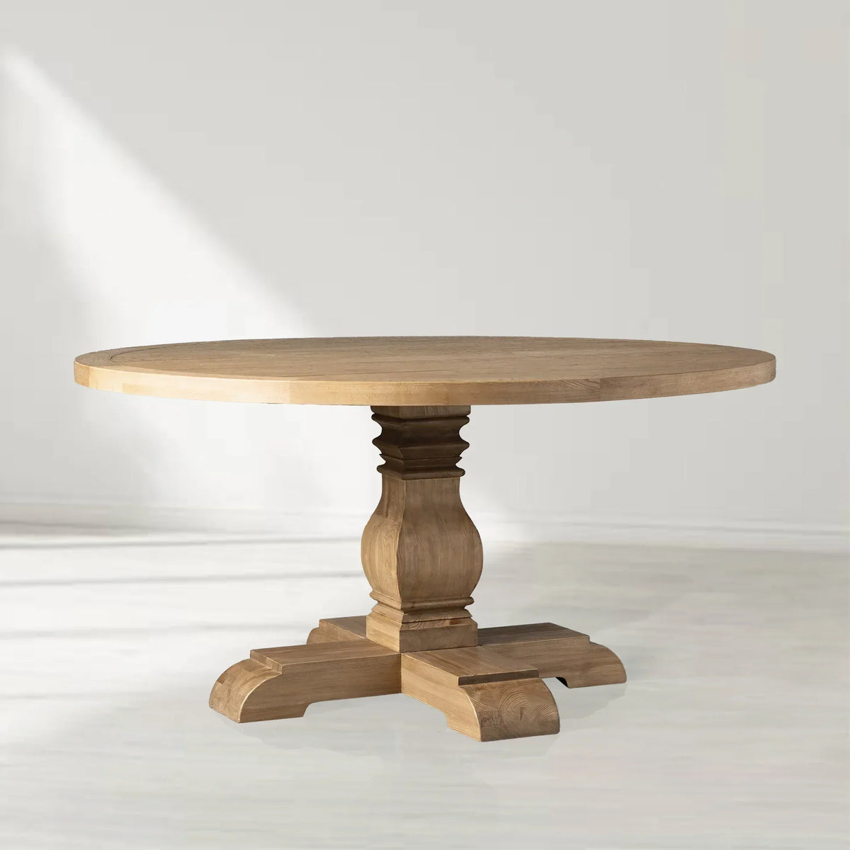 Kensington Round Solid Wood Dining Table Crafted for Classic Dining Spaces