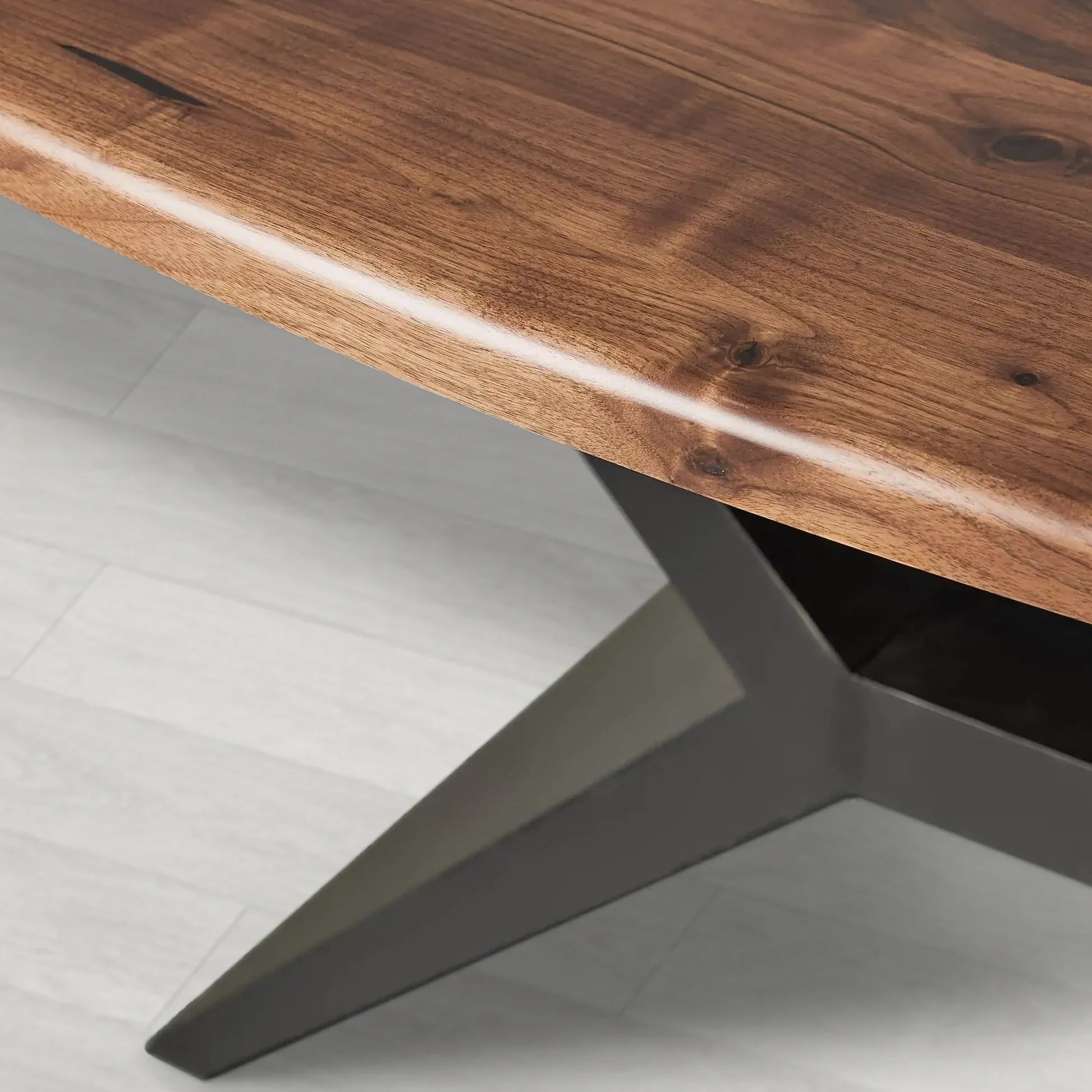 Jacob Oval Wood Dining Table with Vertex Base