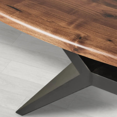 Jacob Oval Wood Dining Table with Vertex Base