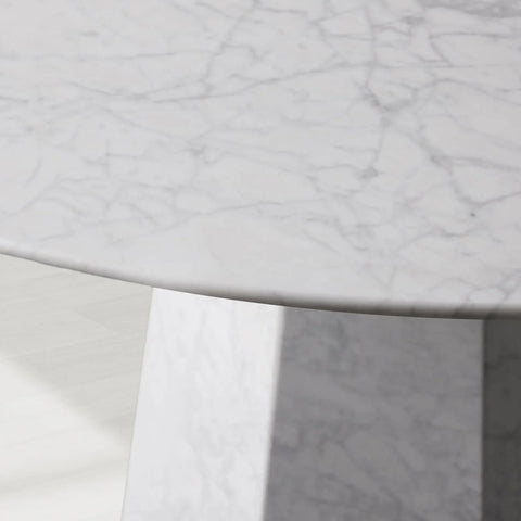 Modena Round Marble Dining Table with Honed Stone Surface