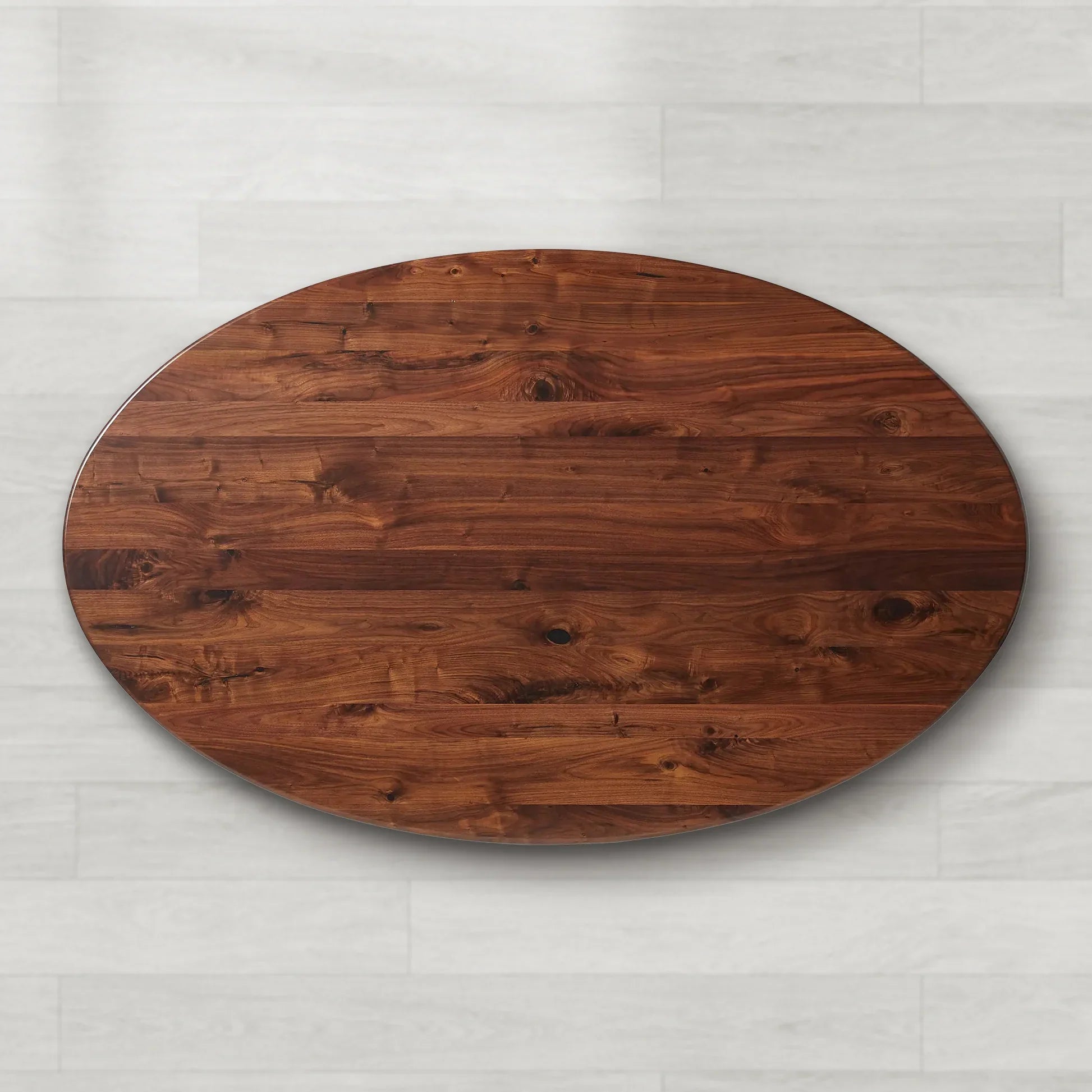 Jacob Oval Wood Dining Table with Vertex Base