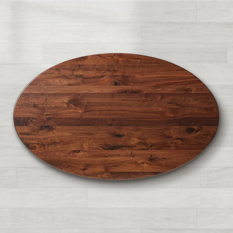 Jacob Oval Wood Dining Table with Vertex Base