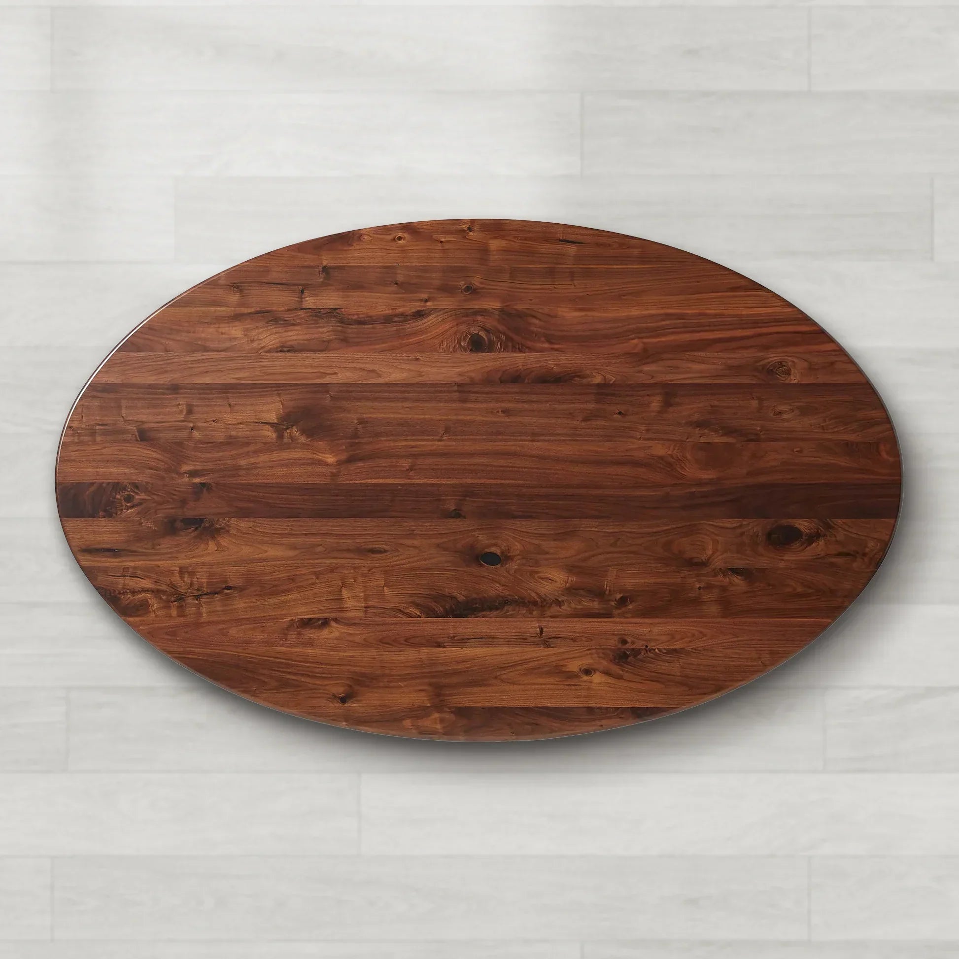 Jacob Oval Wood Dining Table with Vertex Base