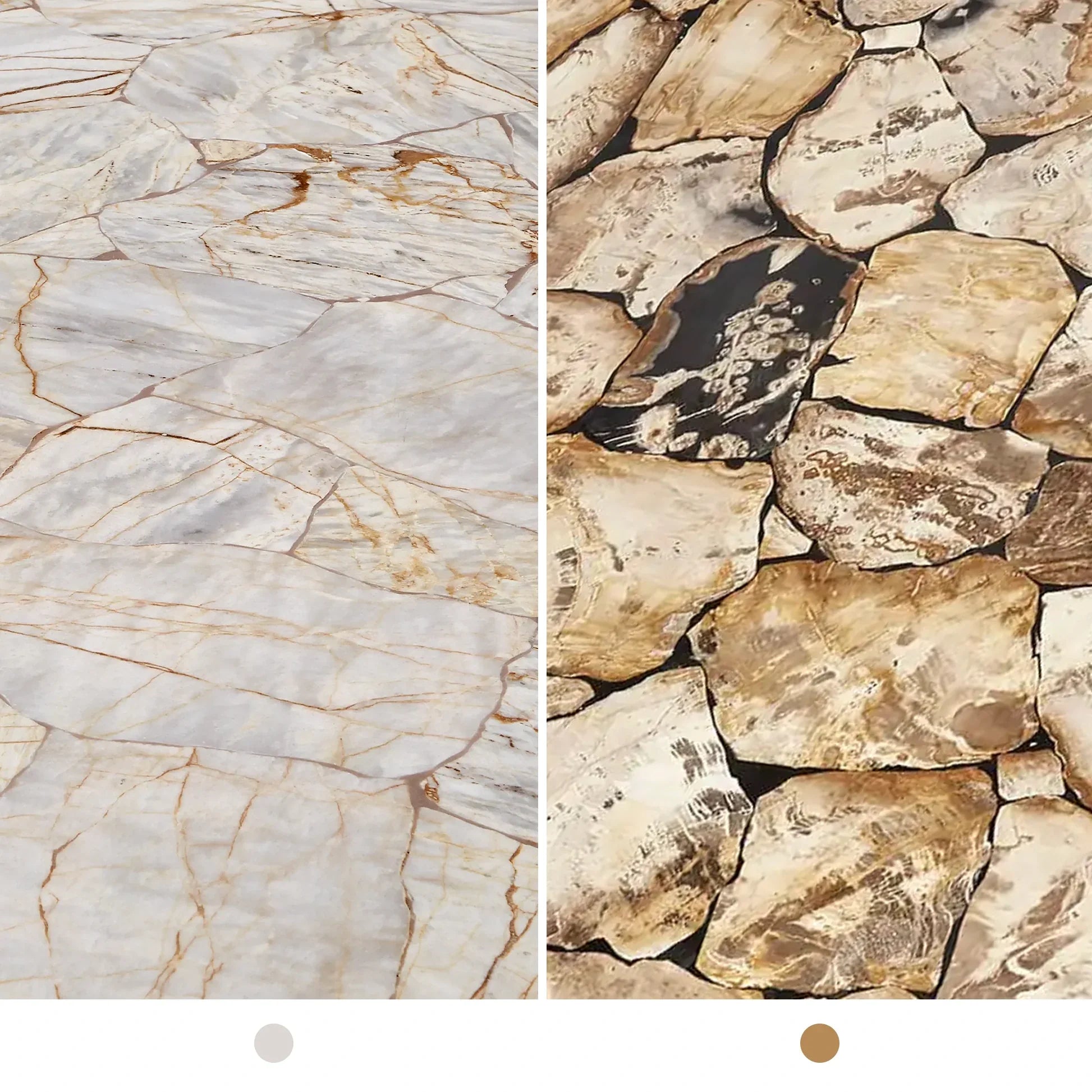 Petra Round Stone Top Dining Table with Artisan Crafted Natural Surfaces