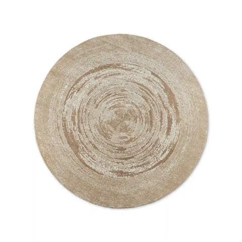 Lettae Hand-Knotted Brown Round Rug