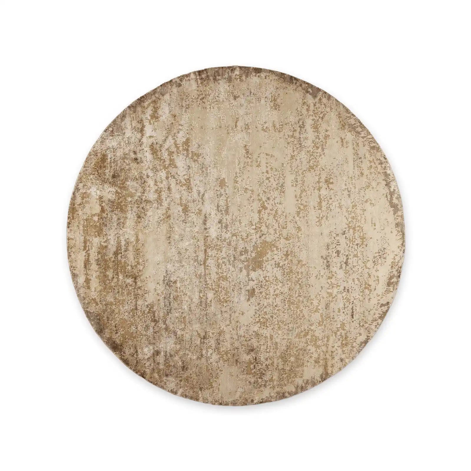 Vyona Hand-Knotted Round Rug in Fog or Sand