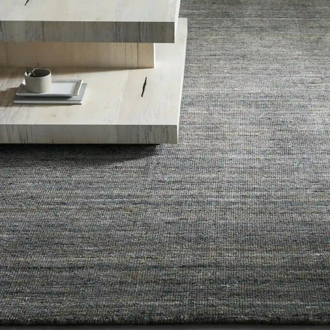 Laessyn Charcoal Hand-Knotted Wool Blend Rug
