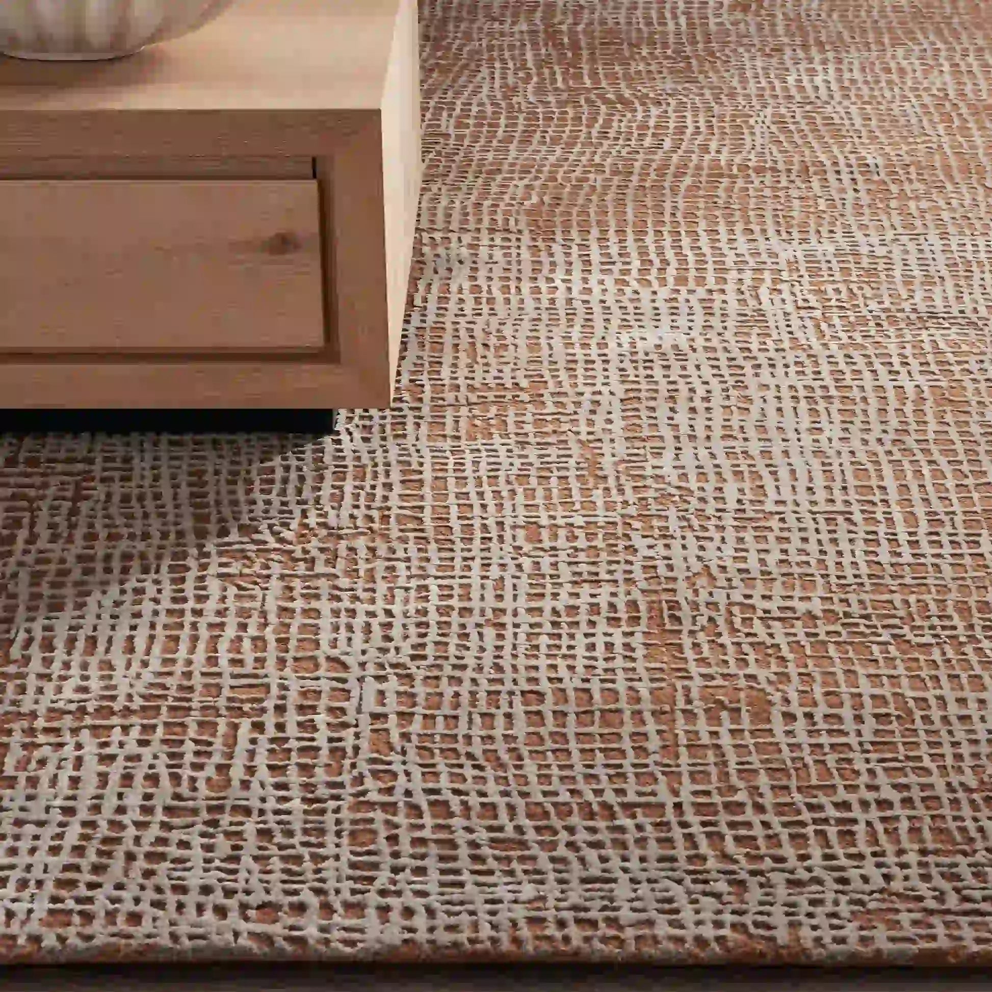 Fostra Modern Hand-Knotted Wool Rayon Area Rug