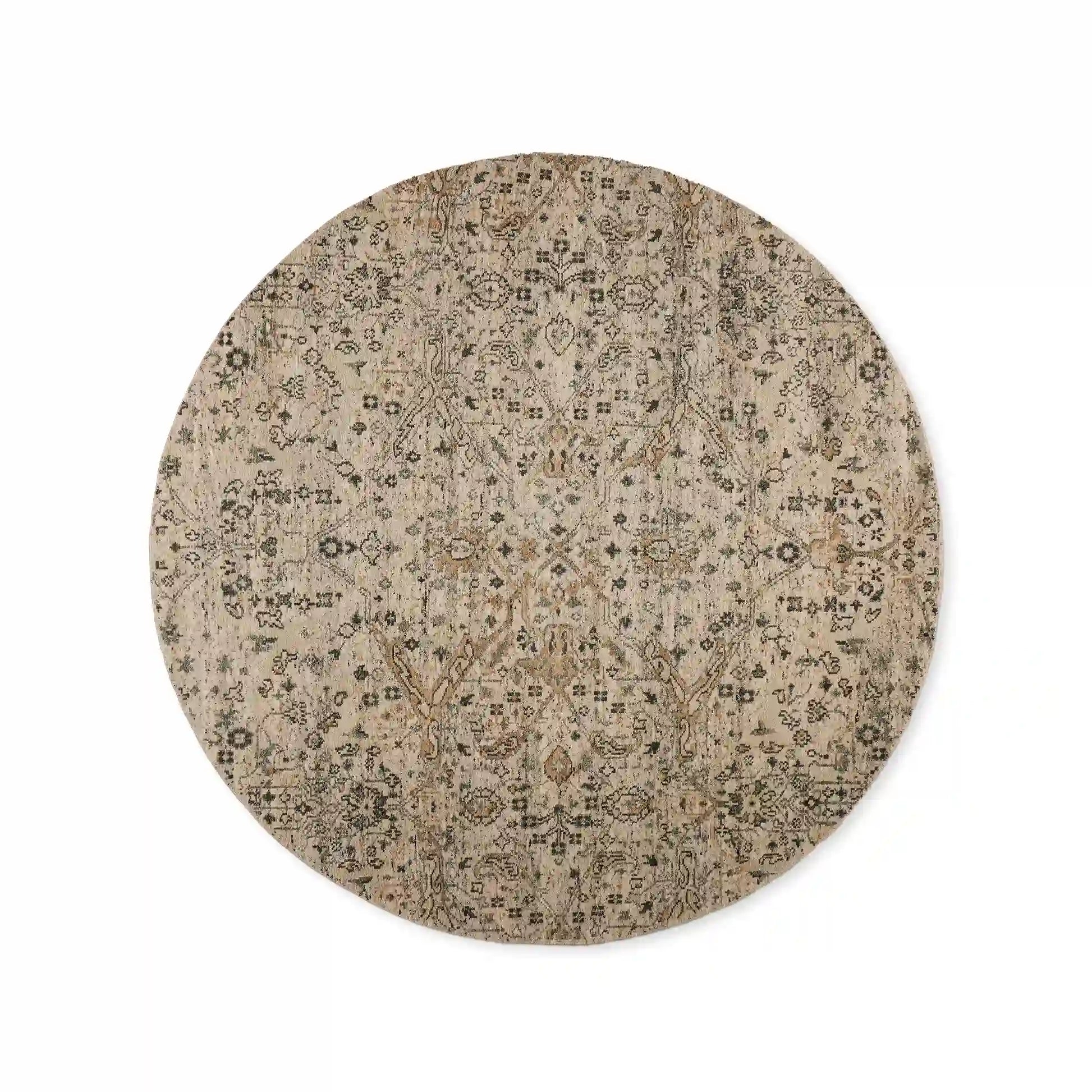 Faymynte Hand-Knotted Round Rug