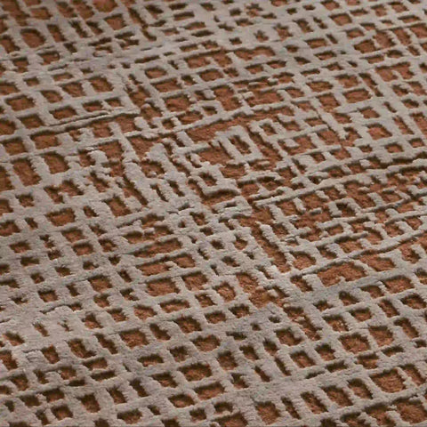 Fostra Modern Hand-Knotted Wool Rayon Area Rug