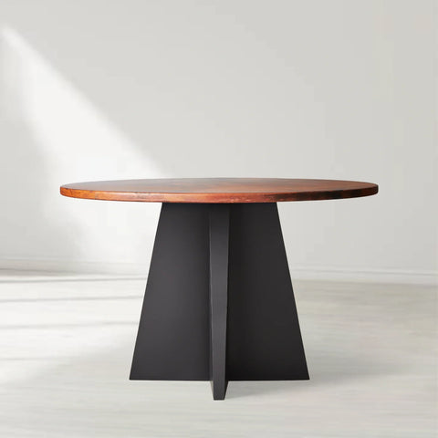 Vertex Round Recycled Metal Dining Table
