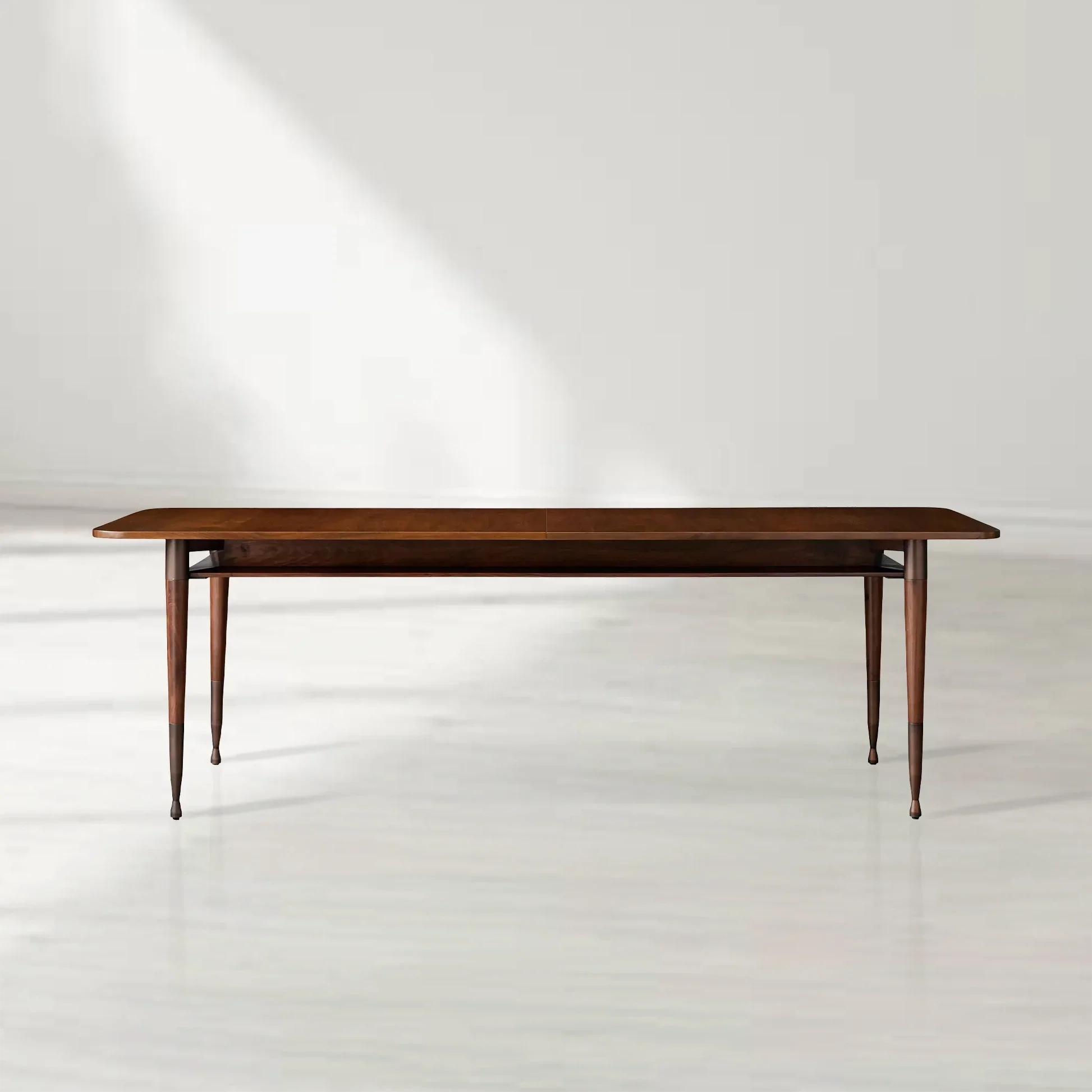 Ross Rectangular Walnut Wood Extension Dining Table
