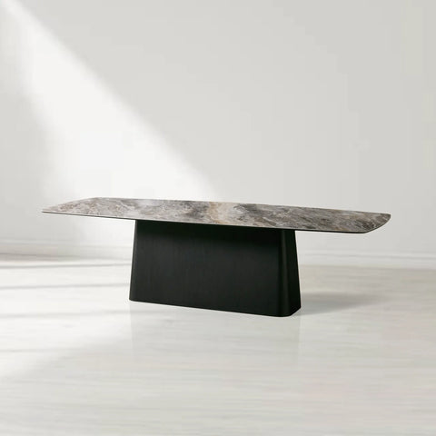 Vincenza Rectangular Ceramic Top Dining Table with Toulouse Base