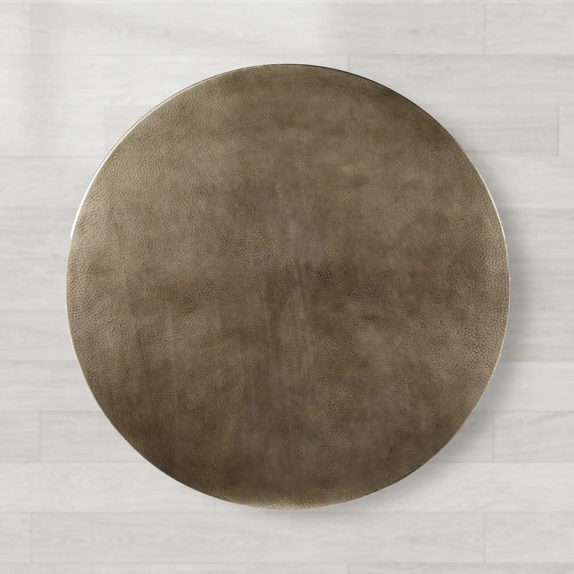 Wade Round Recycled Metal Dining Table with Cast Iron Base