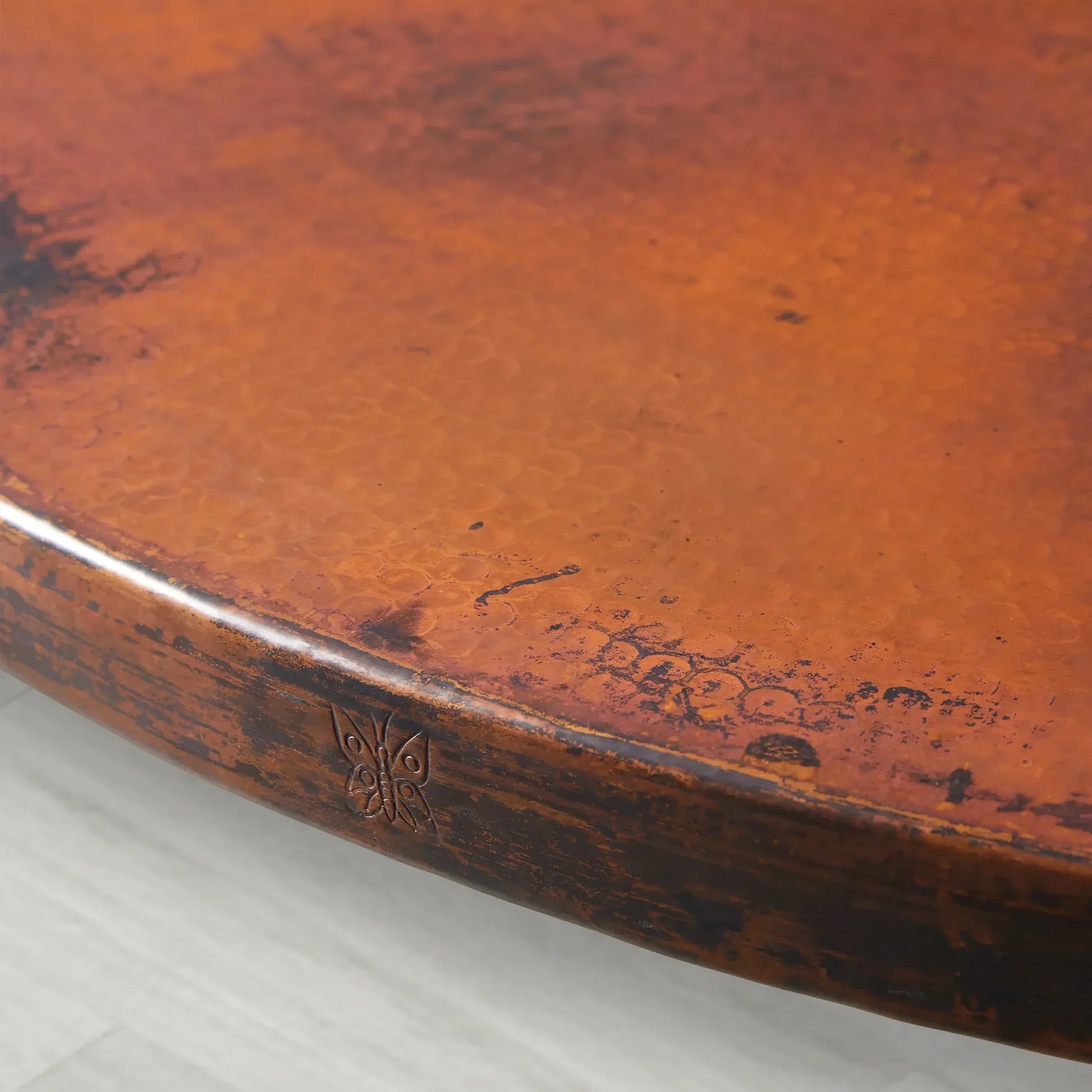 Wade Round Recycled Metal Dining Table with Cast Iron Base