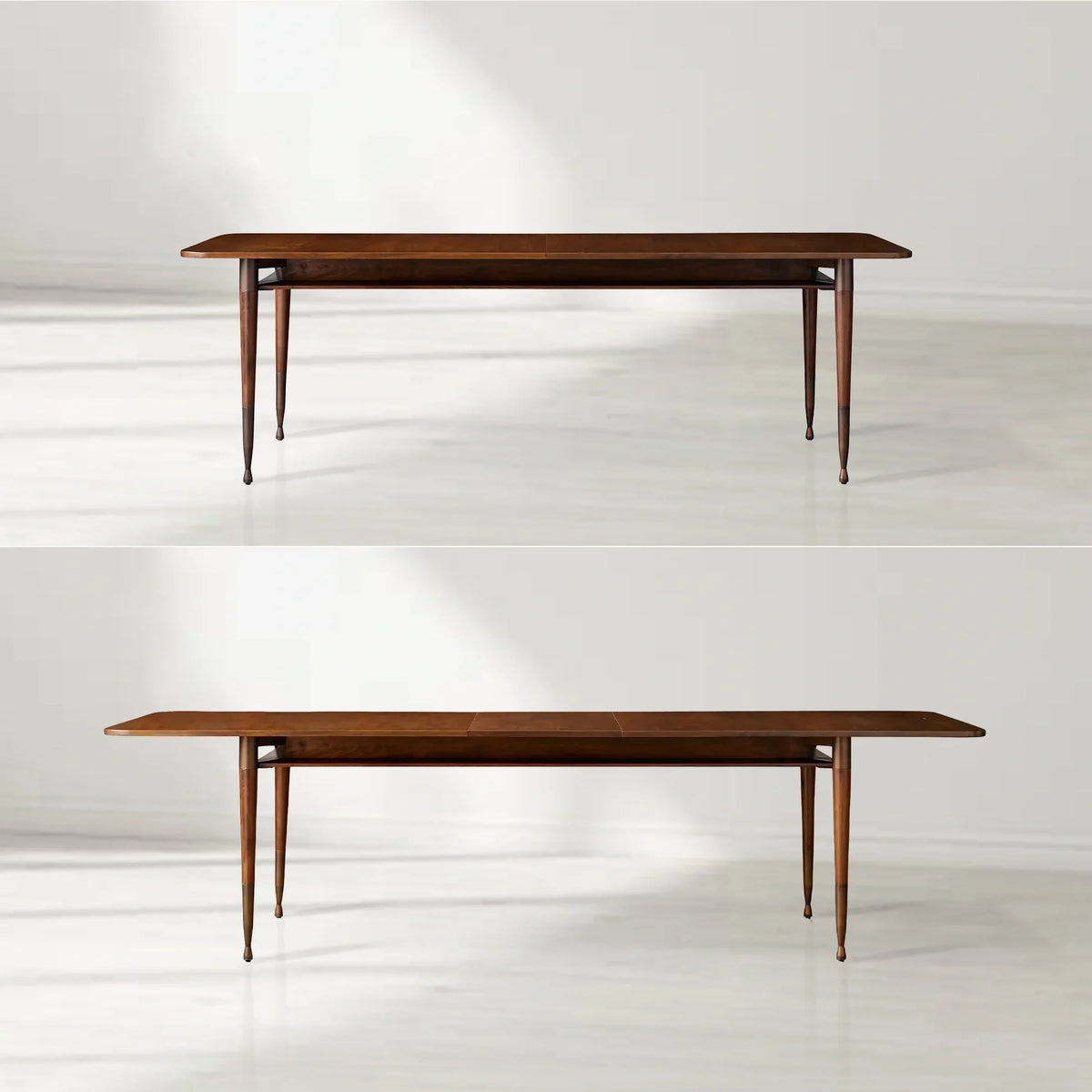 Ross Rectangular Walnut Wood Extension Dining Table