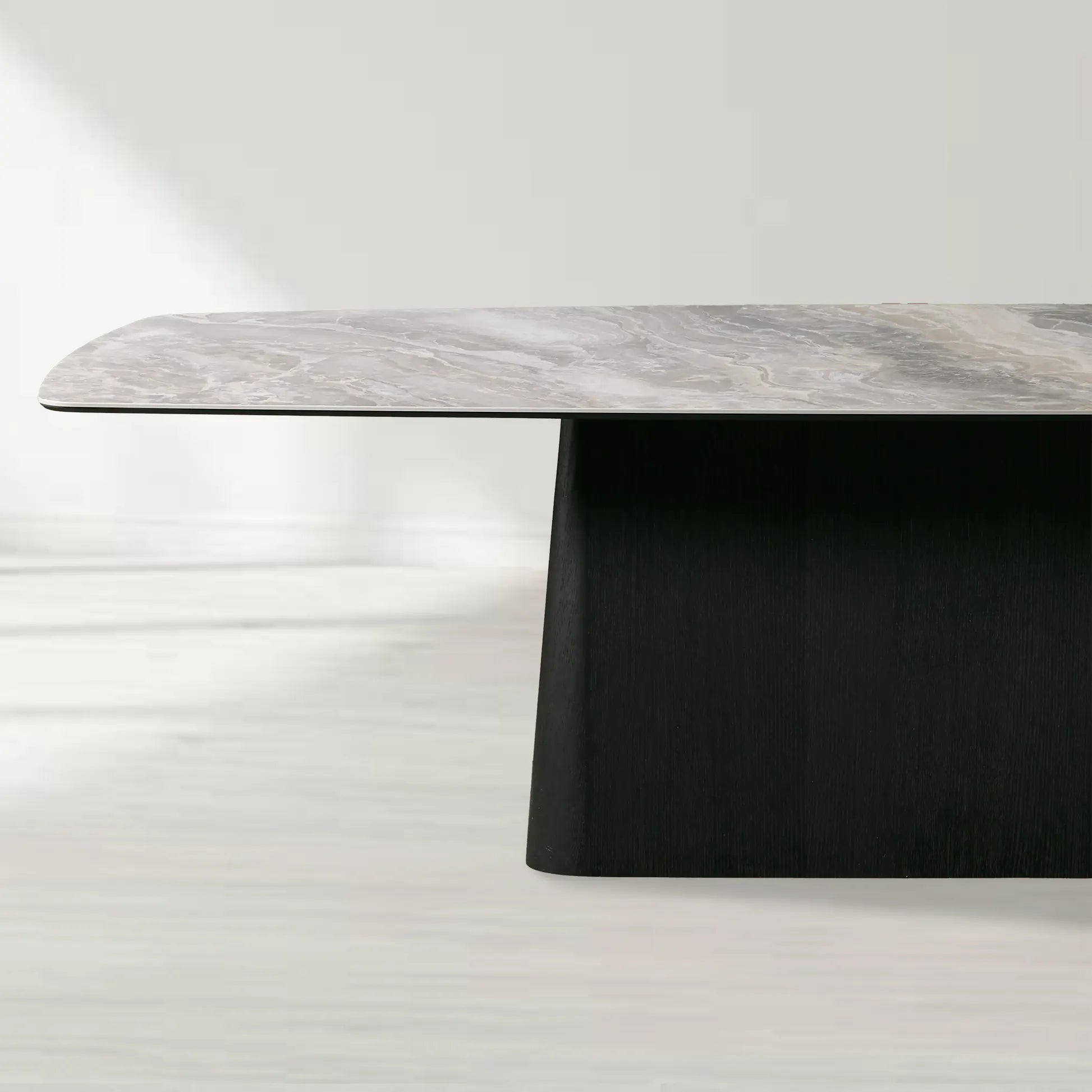 Vincenza Rectangular Ceramic Top Dining Table with Toulouse Base