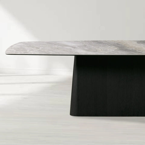 Vincenza Rectangular Ceramic Top Dining Table with Toulouse Base