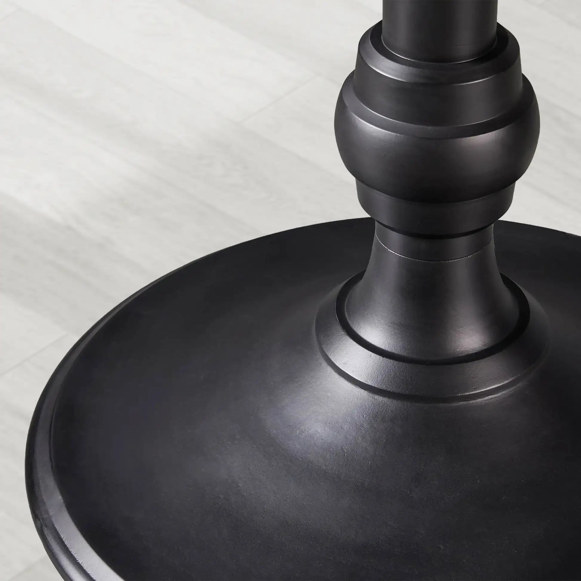 Wade Round Recycled Metal Dining Table with Cast Iron Base