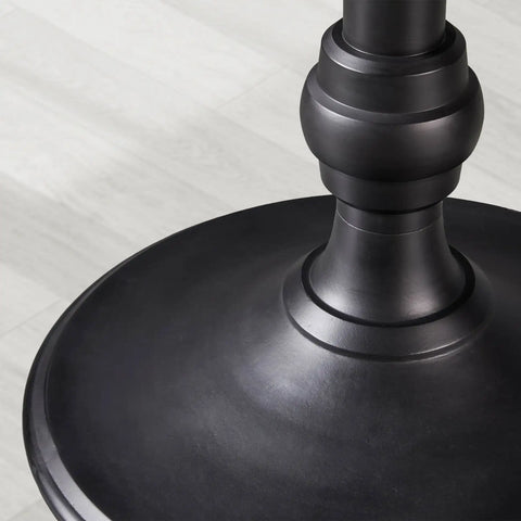 Wade Round Recycled Metal Dining Table with Cast Iron Base