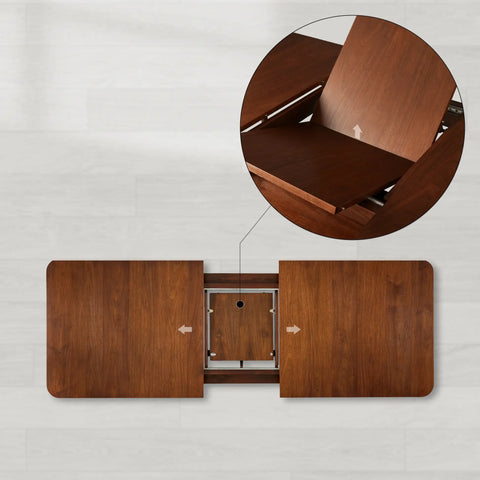 Ross Rectangular Walnut Wood Extension Dining Table