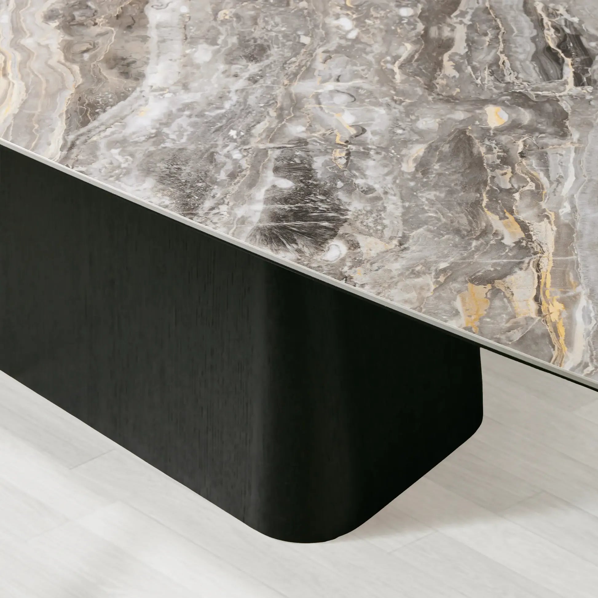 Vincenza Rectangular Ceramic Top Dining Table with Toulouse Base