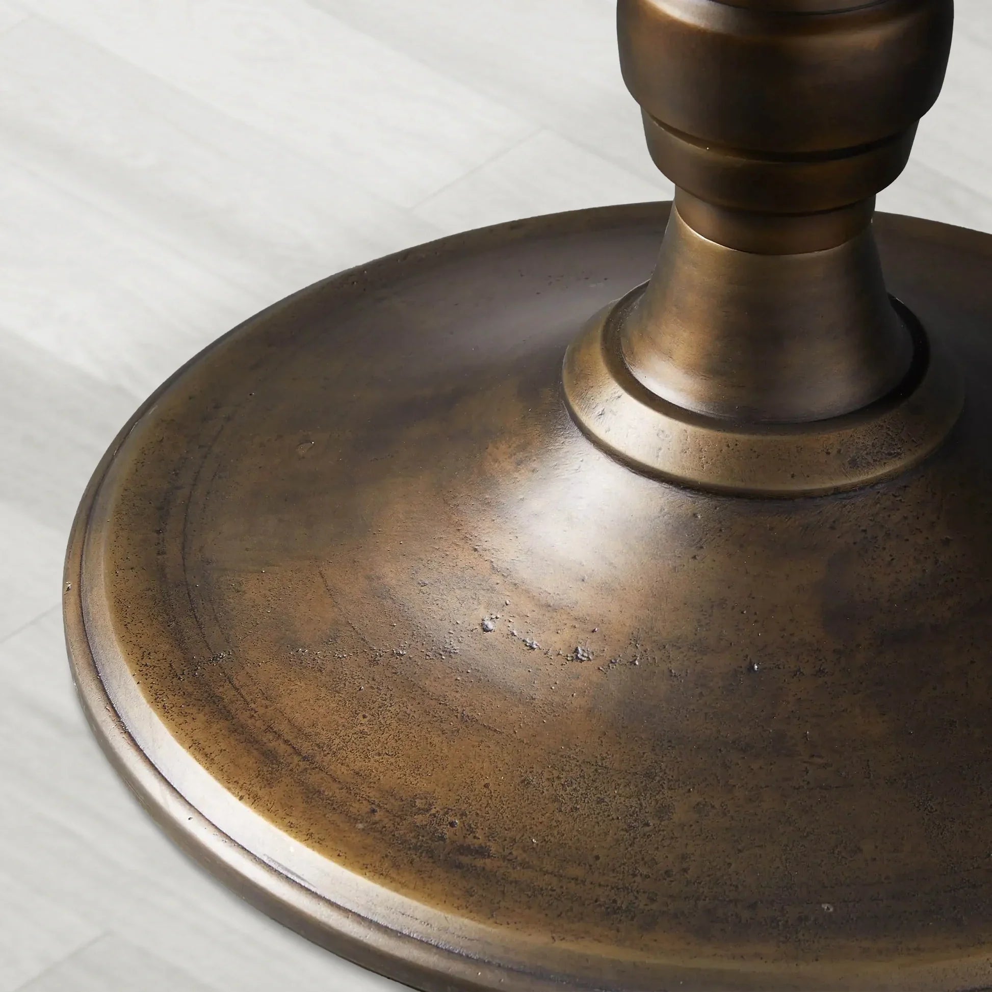 Wade Round Recycled Metal Bistro Table with Cast Iron Base