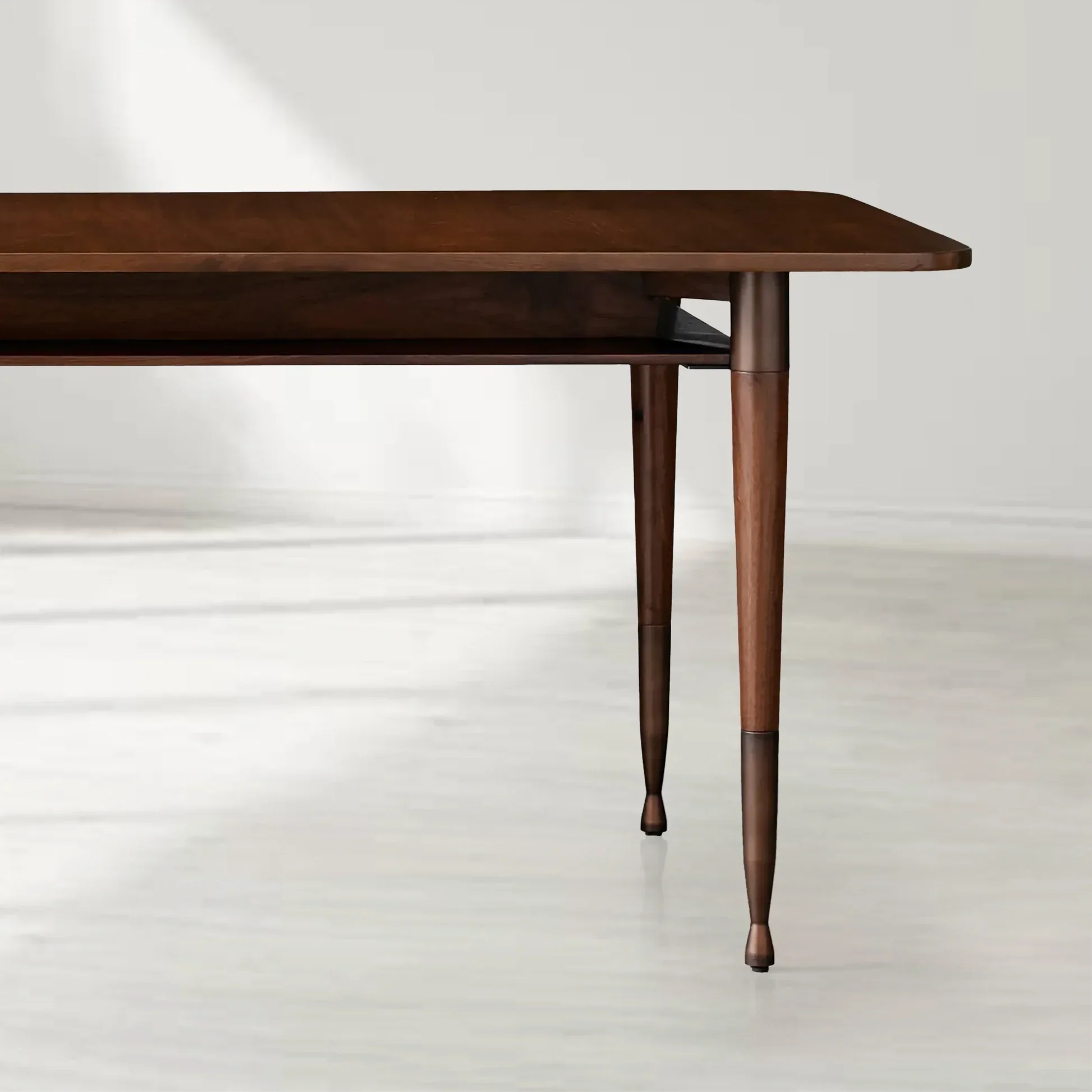 Ross Rectangular Walnut Wood Extension Dining Table