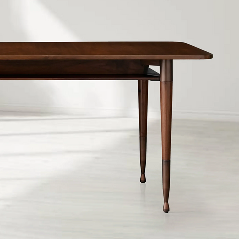 Ross Rectangular Walnut Wood Extension Dining Table
