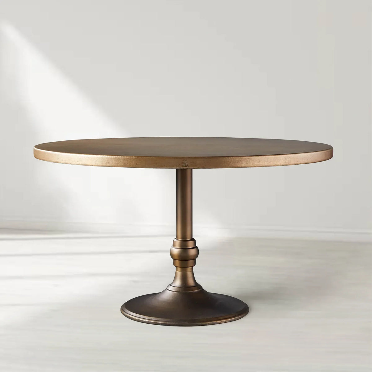 Wade Round Recycled Metal Bistro Table with Cast Iron Base