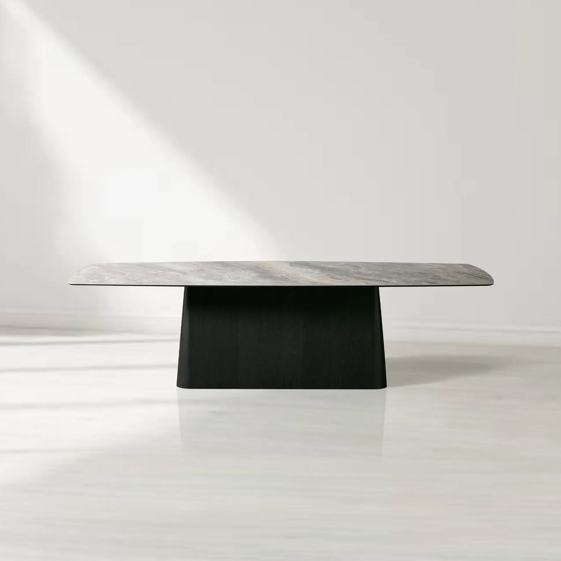 Vincenza Rectangular Ceramic Top Dining Table with Toulouse Base