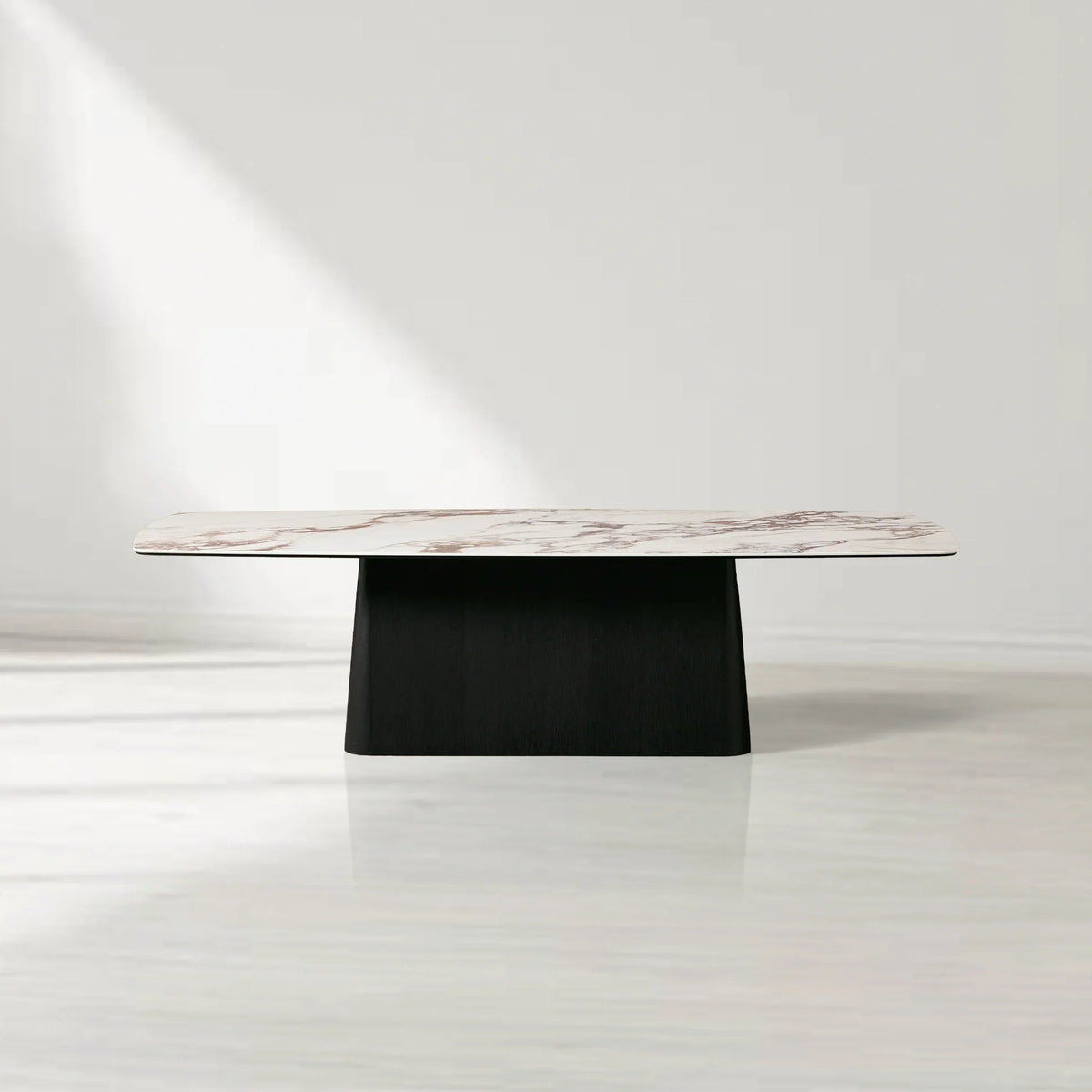 Vincenza Rectangular Ceramic Top Dining Table with Toulouse Base
