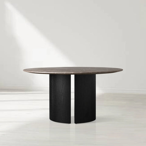 Saint Germain Round Marble Top Dining Table with Dauphine Base