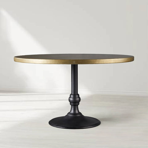 Wade Round Recycled Metal Bistro Table with Cast Iron Base