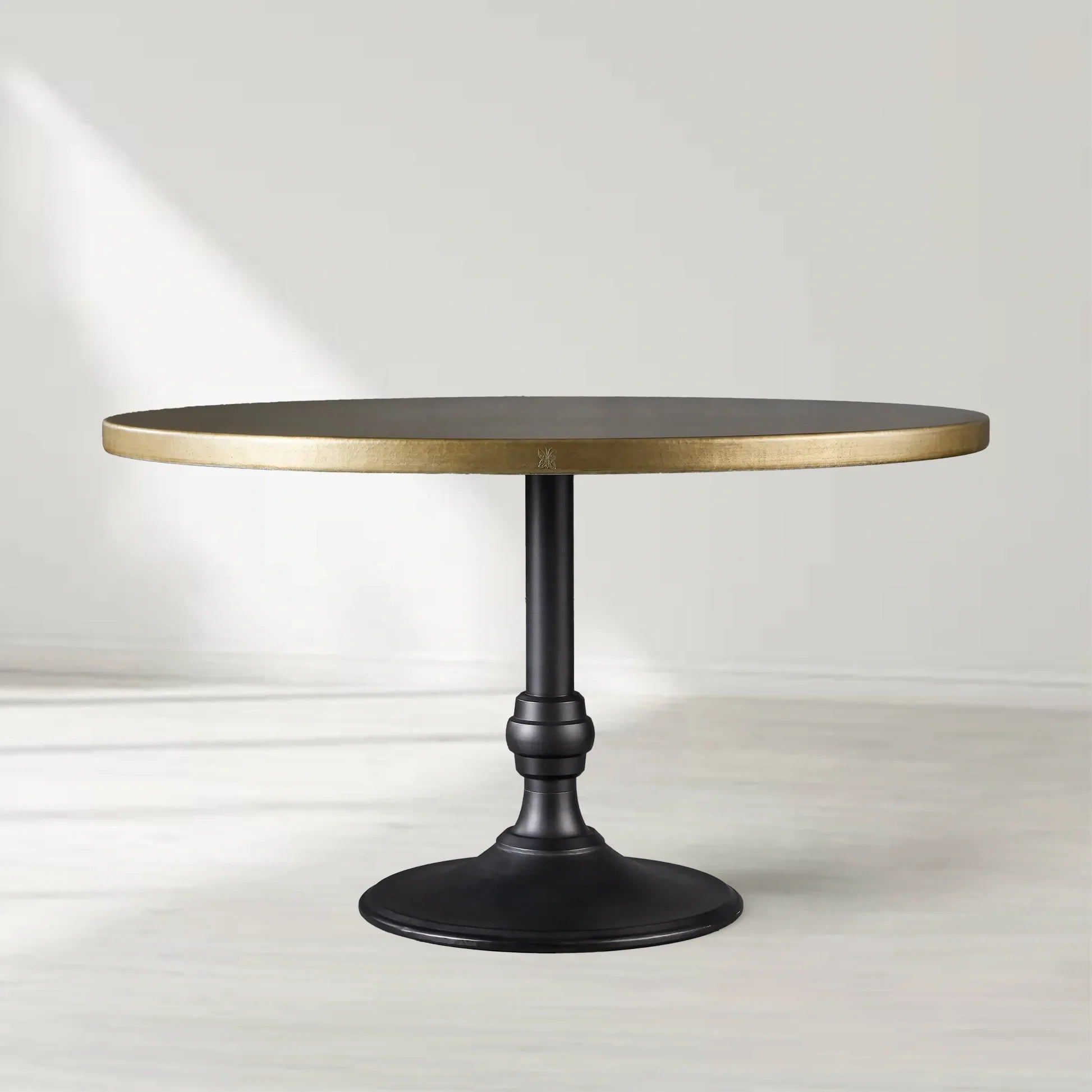 Wade Round Recycled Metal Bistro Table with Cast Iron Base