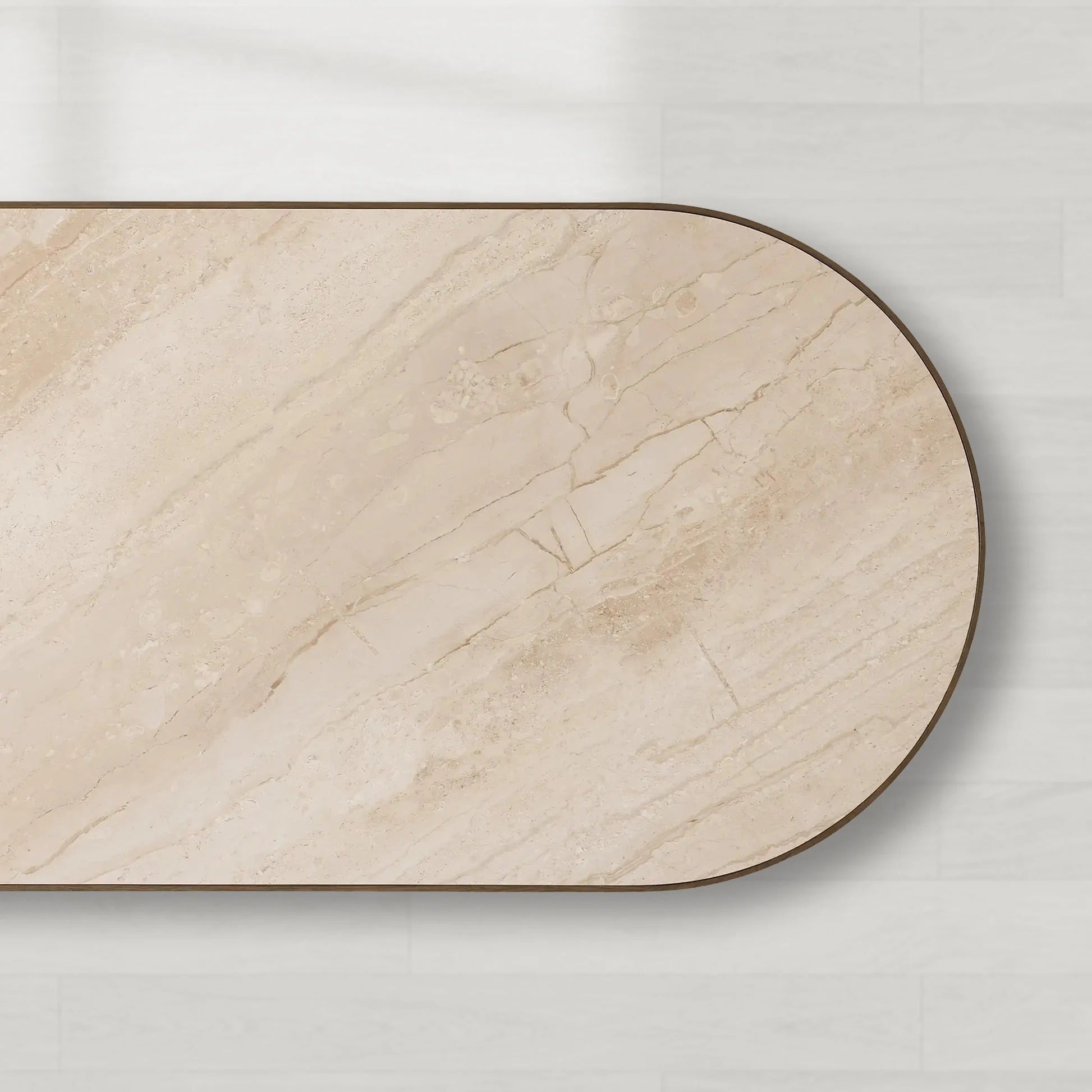 Astor Rectangular Marble Top Dining Table with Reeded Base