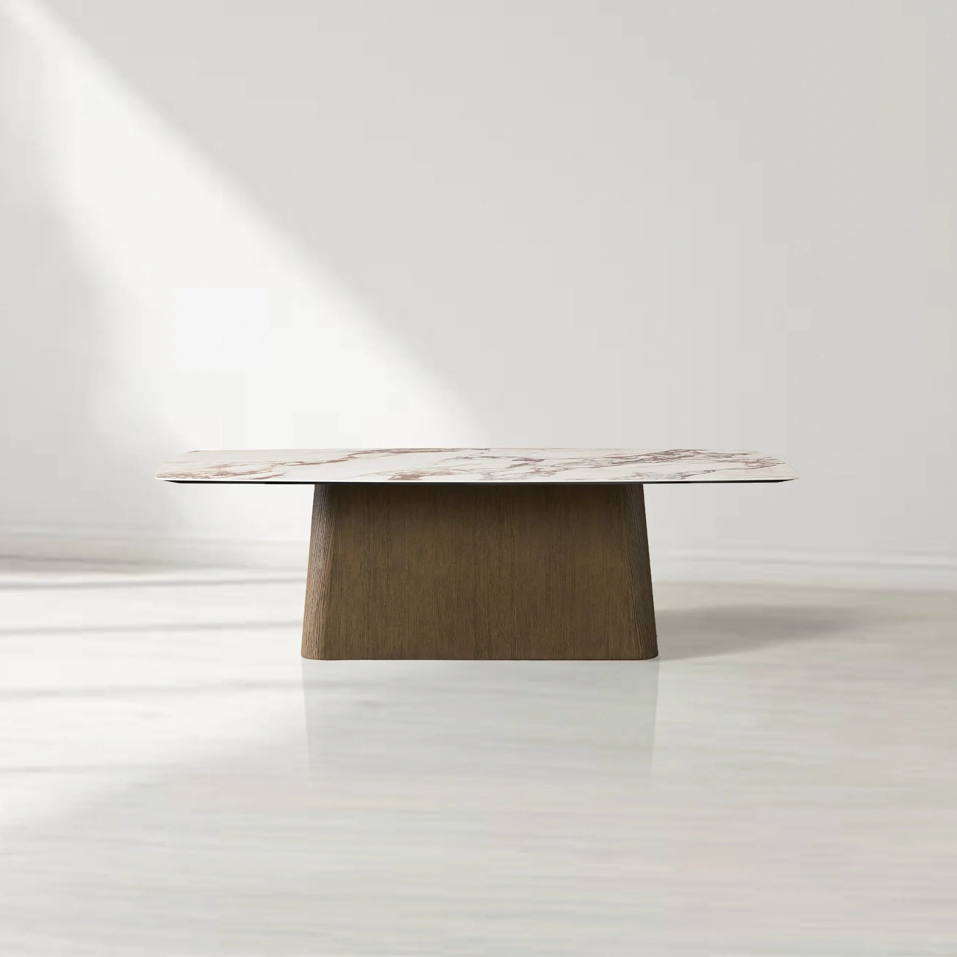 Vincenza Rectangular Ceramic Top Dining Table with Toulouse Base