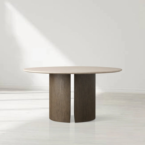 Saint Germain Round Marble Top Dining Table with Dauphine Base