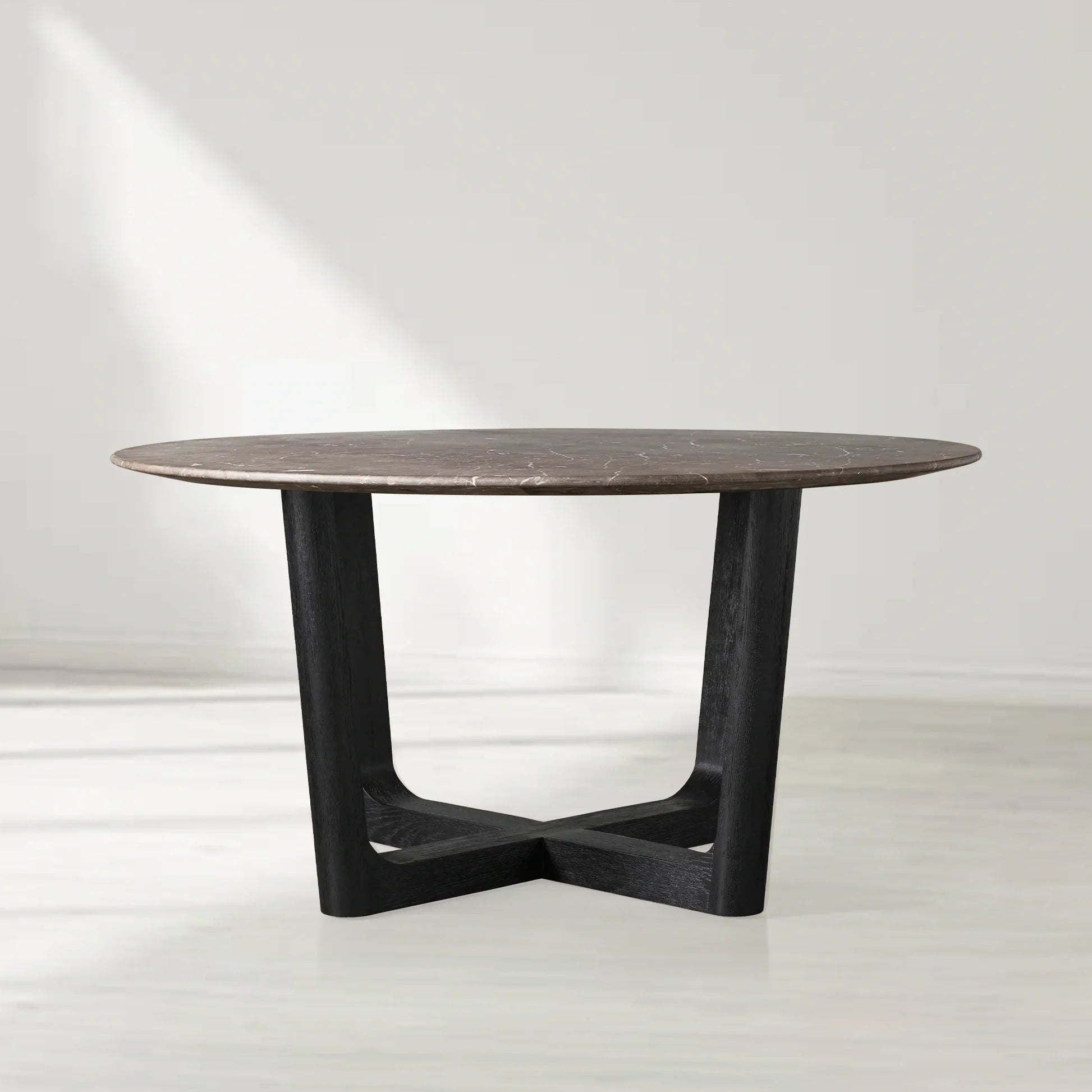 Saint Germain Round Marble Top Dining Table with Rennes Base