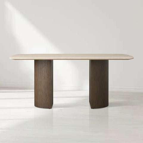 Saint Germain Rectangular Marble Top Dining Table with Dauphine Base