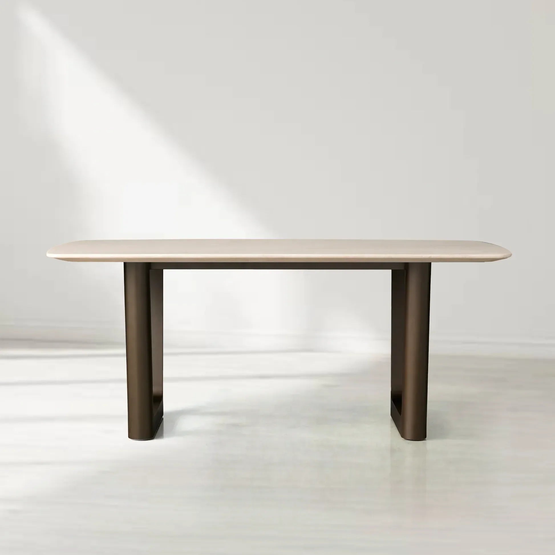 Saint Germain Rectangular Marble Top Dining Table with Rennes Base