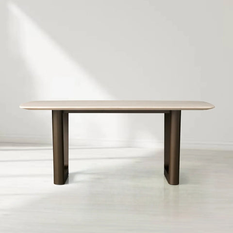 Saint Germain Rectangular Marble Top Dining Table with Rennes Base