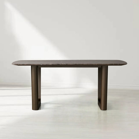 Saint Germain Rectangular Marble Top Dining Table with Rennes Base
