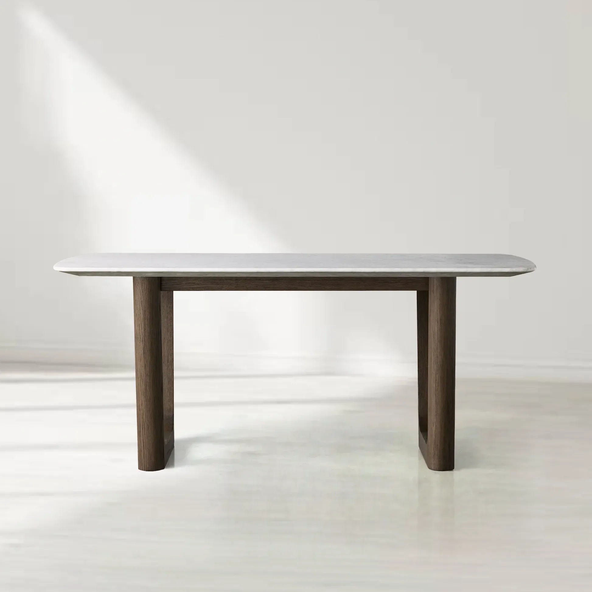 Saint Germain Rectangular Marble Top Dining Table with Rennes Base