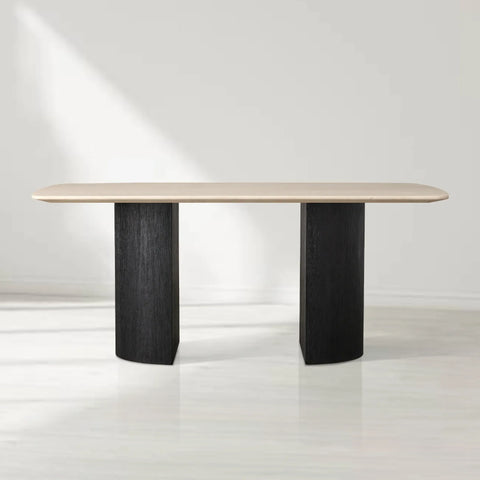 Saint Germain Rectangular Marble Top Dining Table with Dauphine Base
