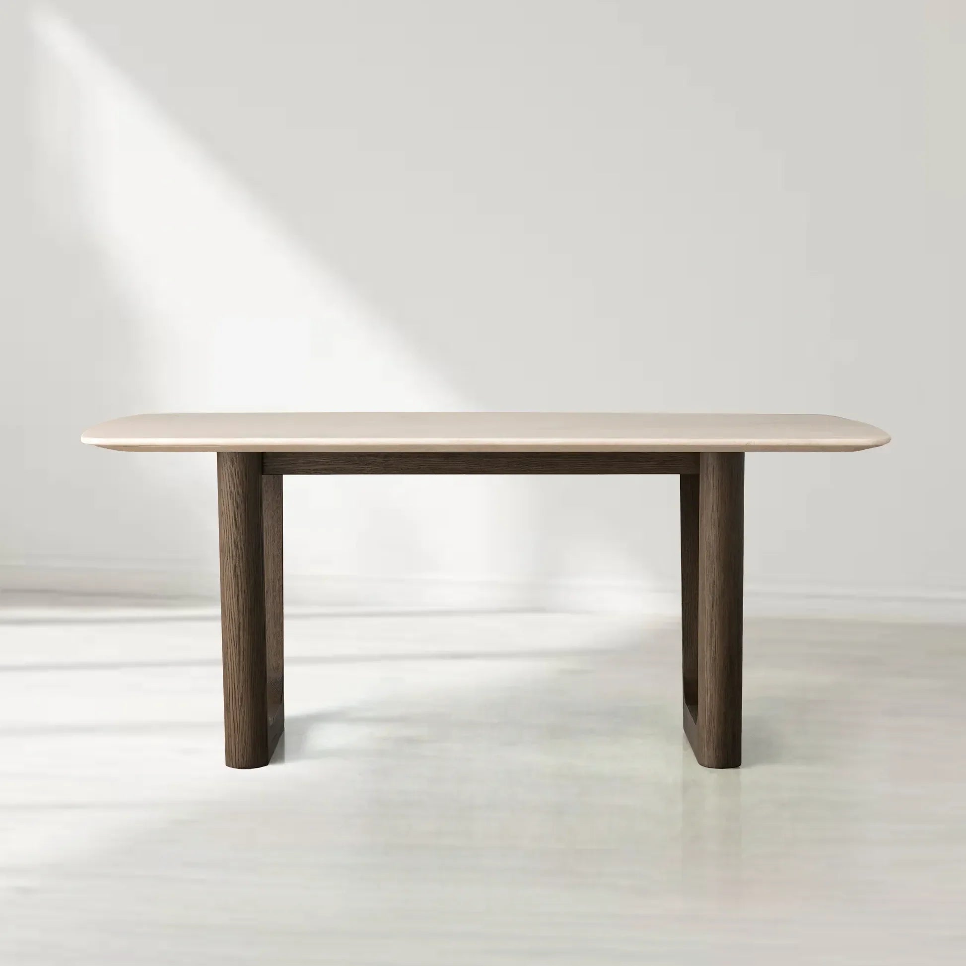 Saint Germain Rectangular Marble Top Dining Table with Rennes Base