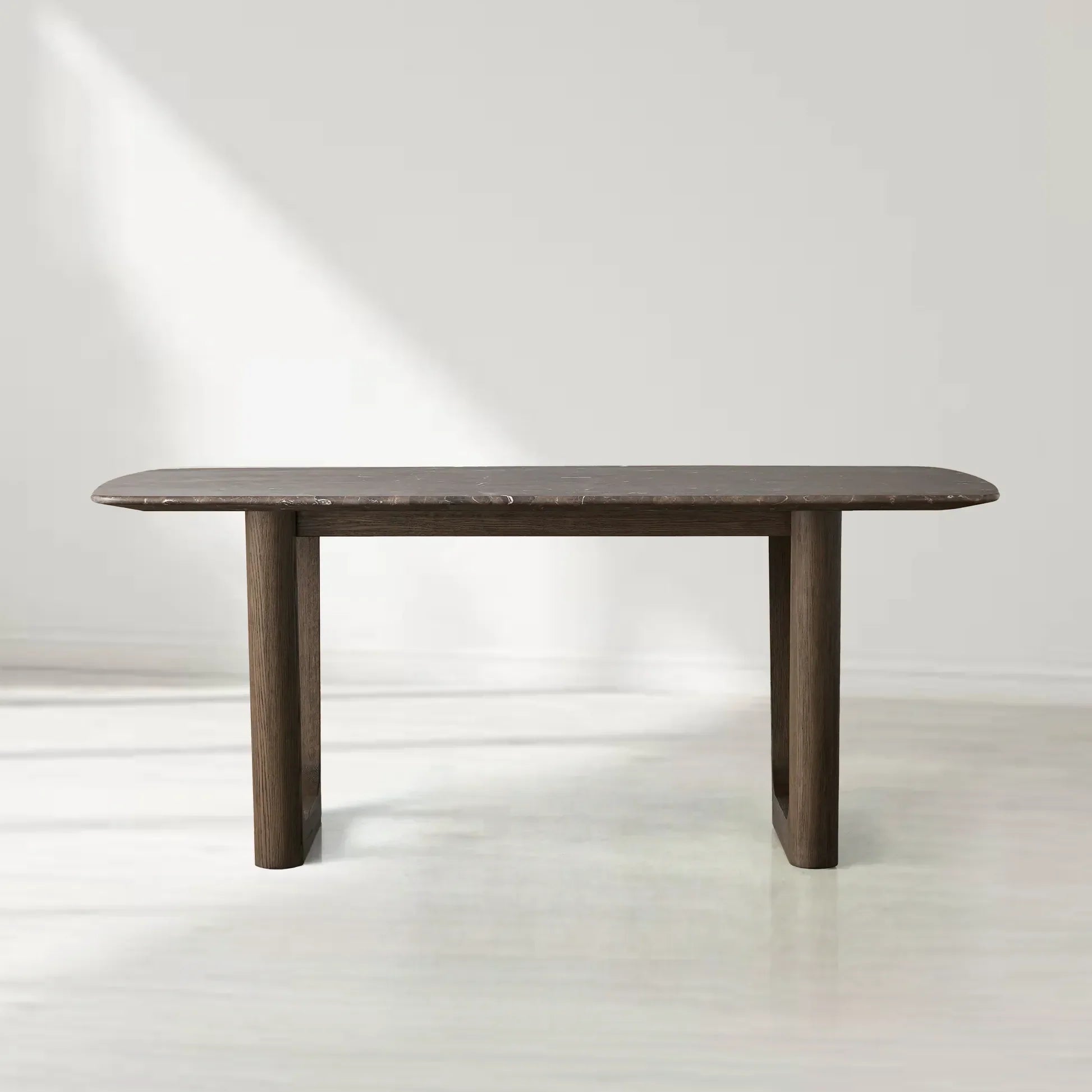 Saint Germain Rectangular Marble Top Dining Table with Rennes Base