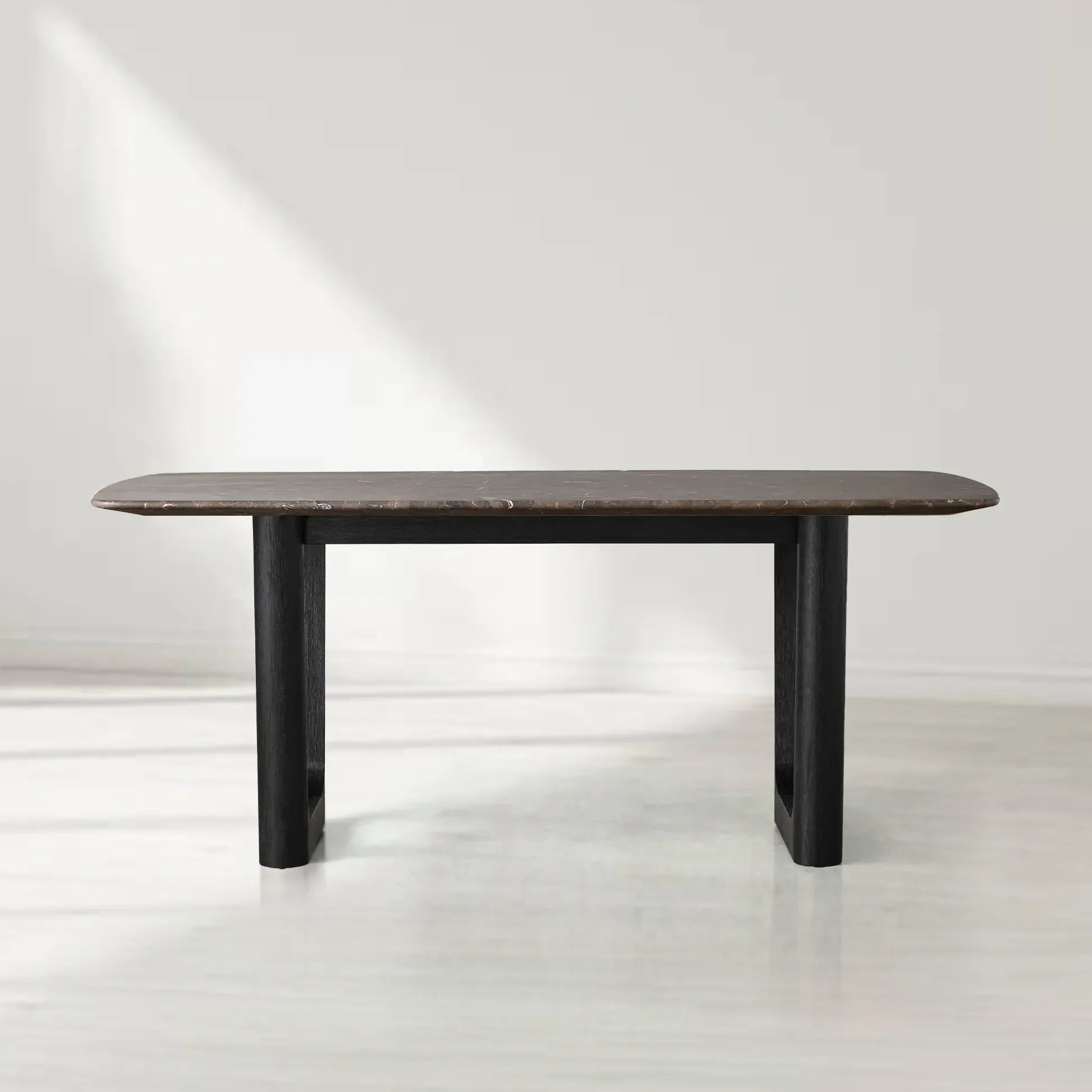 Saint Germain Rectangular Marble Top Dining Table with Rennes Base